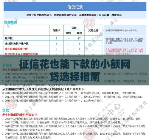 征信花也能下款的小额网贷选择指南