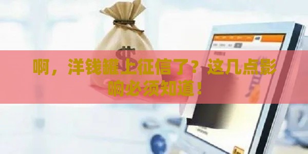 啊，洋钱罐上征信了？这几点影响必须知道！