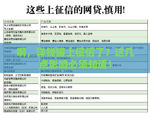 啊，洋钱罐上征信了？这几点影响必须知道！