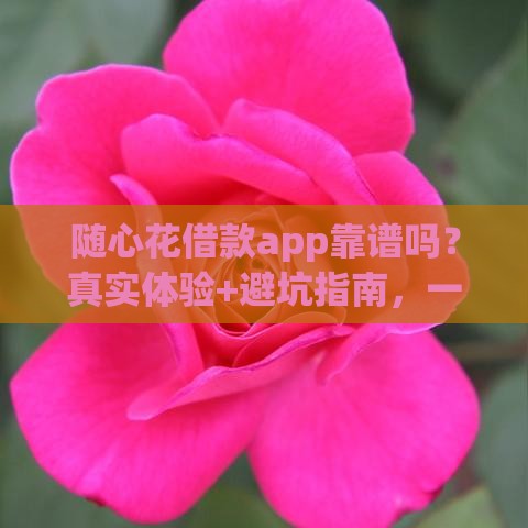 随心花借款app靠谱吗？真实体验+避坑指南，一文看懂值不值得用