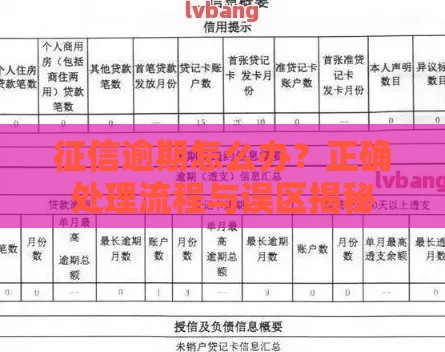 征信逾期怎么办？正确处理流程与误区揭秘