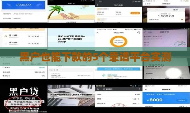 黑户也能下款的5个靠谱平台实测