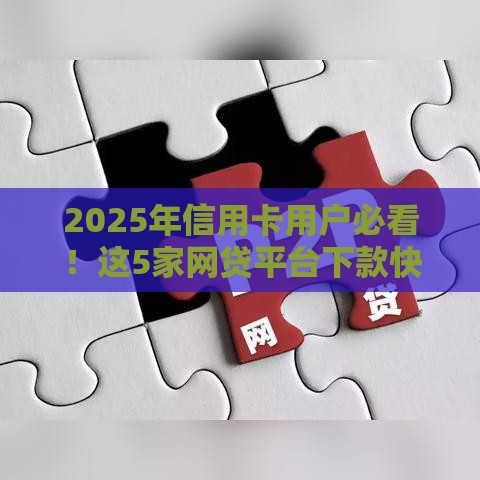 2025年信用卡用户必看！这5家网贷平台下款快、通过率高
