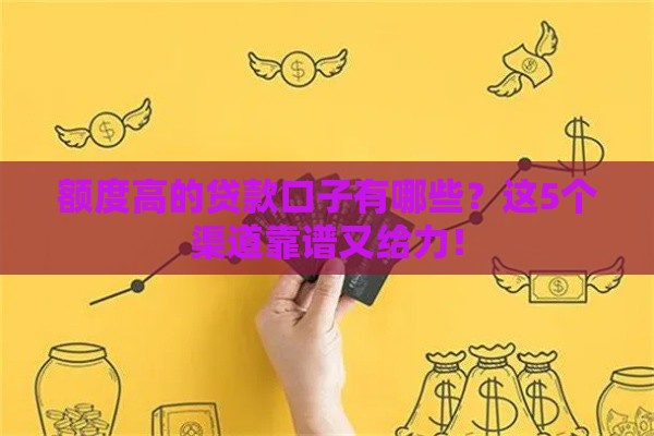 额度高的贷款口子有哪些？这5个渠道靠谱又给力！