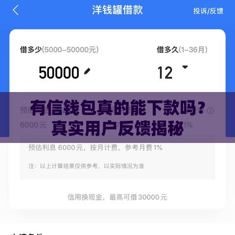 有信钱包真的能下款吗？真实用户反馈揭秘