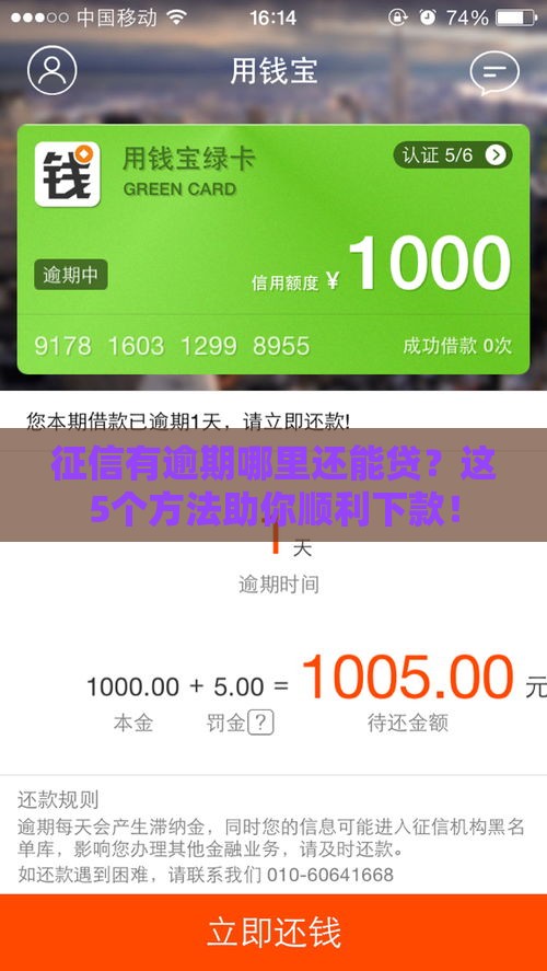 征信有逾期哪里还能贷?这5个方法助你顺利下款! 征信有逾期哪里还能贷?这5个方法助你顺利下款!