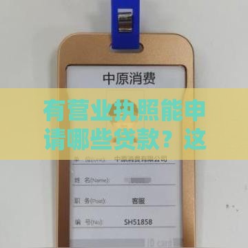 有营业执照能申请哪些贷款？这5类贷款类型推荐