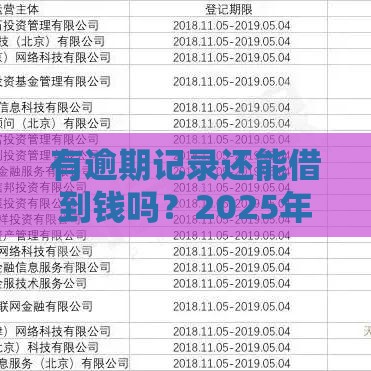有逾期记录还能借到钱吗？2025年网贷新攻略速看！