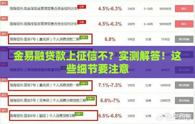 金易融贷款上征信不？实测解答！这些细节要注意