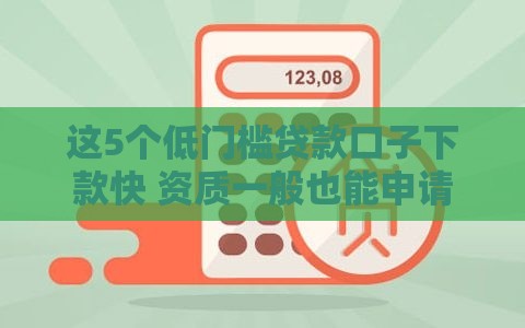 这5个低门槛贷款口子下款快 资质一般也能申请