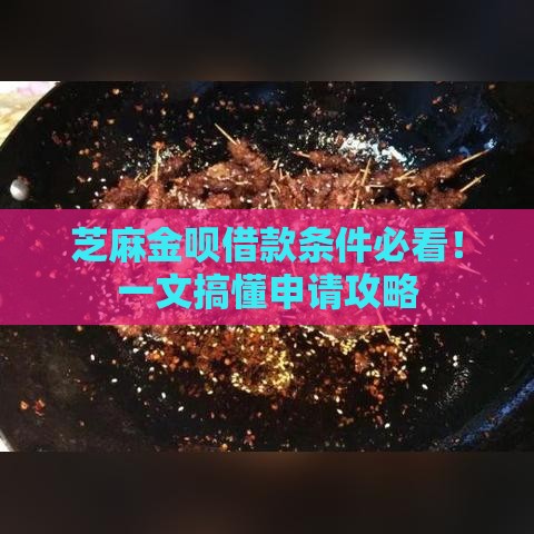 芝麻金呗借款条件必看！一文搞懂申请攻略