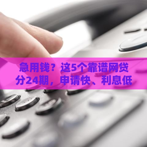 急用钱？这5个靠谱网贷分24期，申请快、利息低！