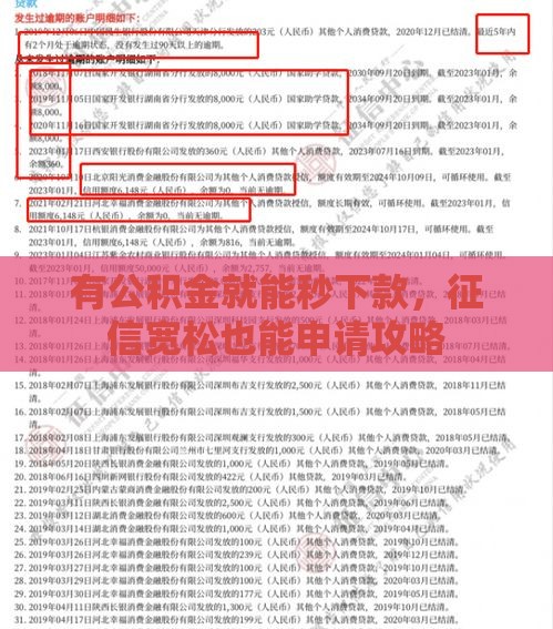 有公积金就能秒下款，征信宽松也能申请攻略