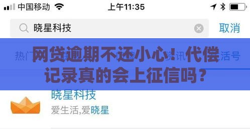 网贷逾期不还小心！代偿记录真的会上征信吗？