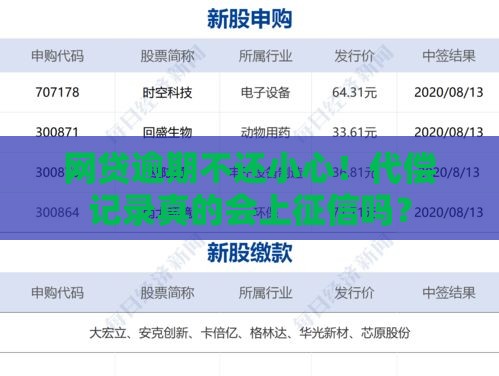 网贷逾期不还小心！代偿记录真的会上征信吗？