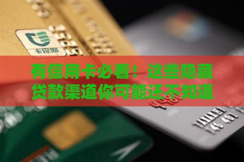 有信用卡必看！这些隐藏贷款渠道你可能还不知道