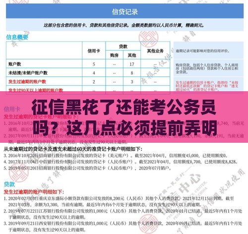 征信黑花了还能考公务员吗？这几点必须提前弄明白