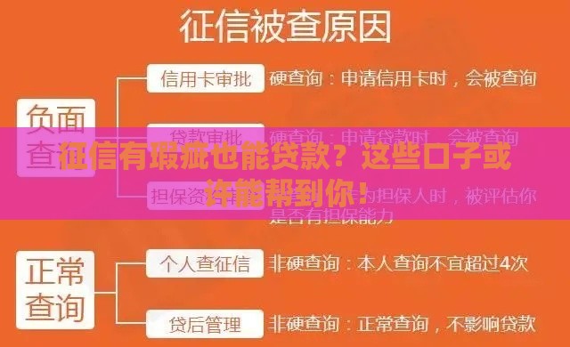 征信有瑕疵也能贷款？这些口子或许能帮到你！