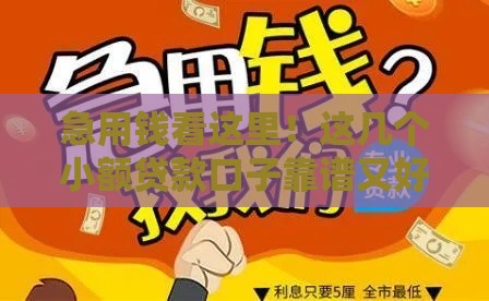 急用钱看这里！这几个小额贷款口子靠谱又好下款