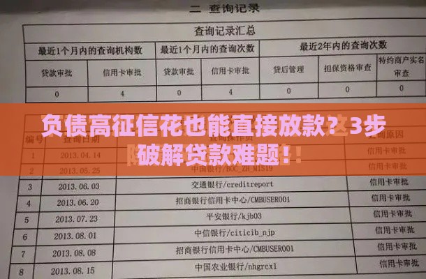 负债高征信花也能直接放款？3步破解贷款难题！