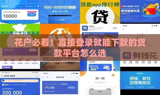 花户必看!直接登录就能下款的贷款平台怎么选 花户必看!直接登录就能下款的贷款平台怎么选