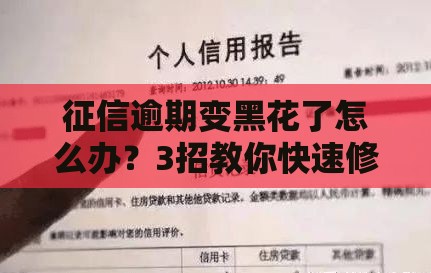征信逾期变黑花了怎么办？3招教你快速修复贷款资格！