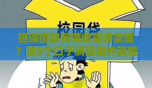 担保借款有哪些靠谱渠道？这5个口子满足条件就能申请！
