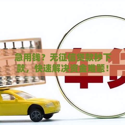 急用钱？无征信贷款秒下款，快速解决资金难题！