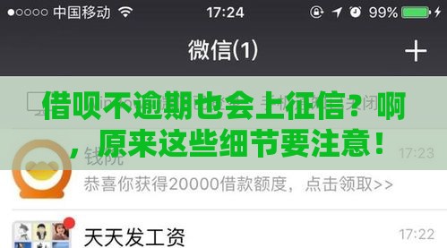 借呗不逾期也会上征信？啊，原来这些细节要注意！