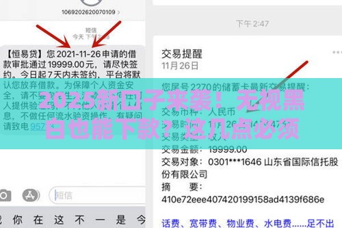 2025新口子来袭！无视黑白也能下款？这几点必须了解