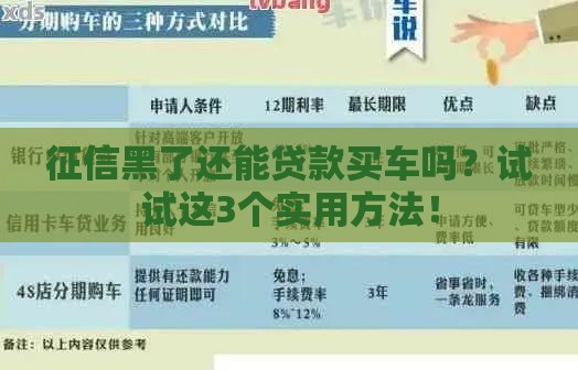 征信黑了还能贷款买车吗？试试这3个实用方法！