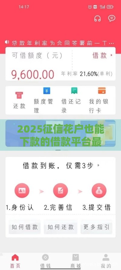 2025征信花户也能下款的借款平台最新推荐