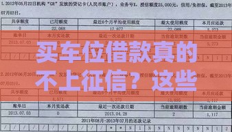 买车位借款真的不上征信？这些门道必须懂！