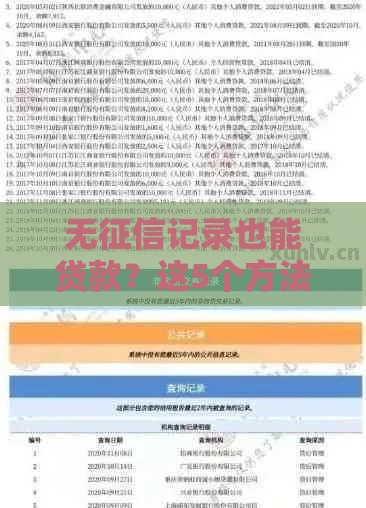 无征信记录也能贷款？这5个方法帮你解决难题！