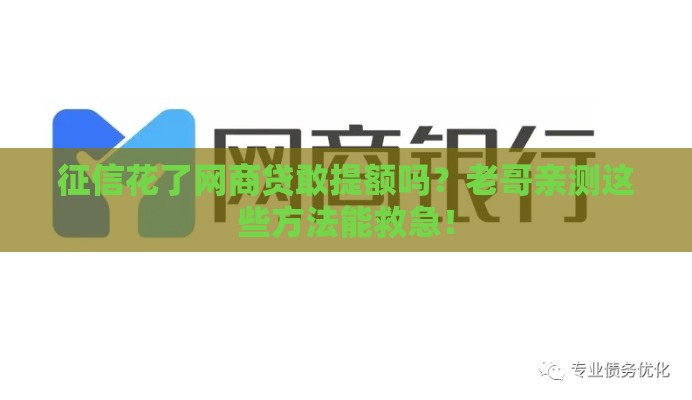 征信花了网商贷敢提额吗？老哥亲测这些方法能救急！