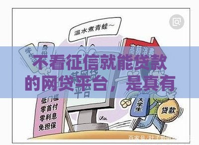 不看征信就能贷款的网贷平台，是真有还是坑？