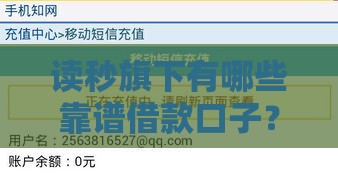 读秒旗下有哪些靠谱借款口子？实测推荐这3个低息平台！