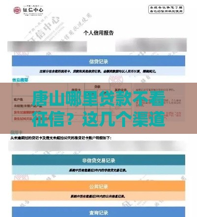 唐山哪里贷款不看征信？这几个渠道或许能帮到你！