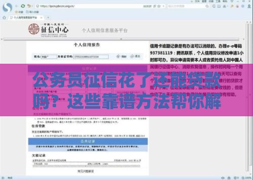 公务员征信花了还能贷款吗？这些靠谱方法帮你解决！