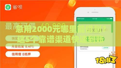 急用2000元哪里能借到？这5个靠谱渠道快速到账