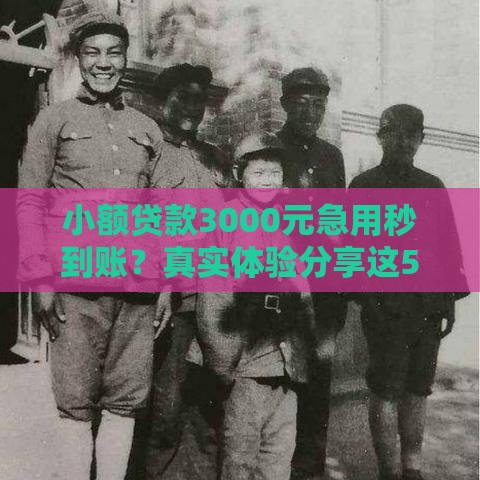 小额贷款3000元急用秒到账？真实体验分享这5点