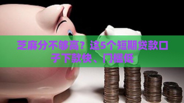 芝麻分不够高？这5个短期贷款口子下款快、门槛低