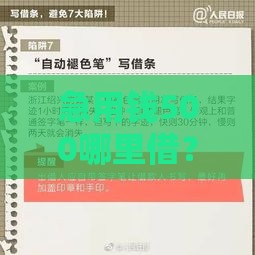 急用钱500哪里借？黑花借款口子靠不靠谱？这些细节要注意！