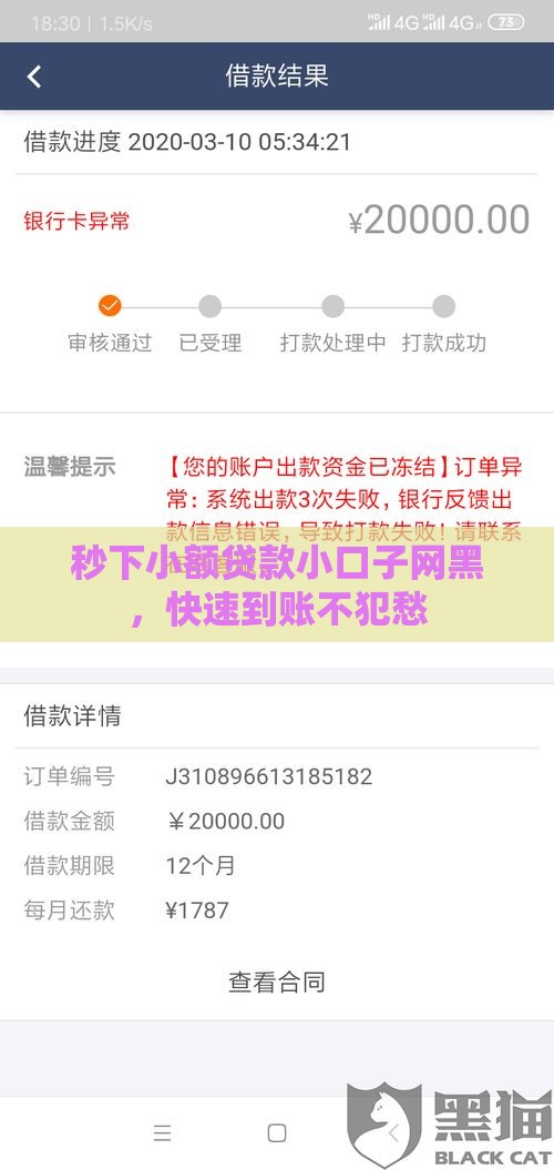 秒下小额贷款小口子网黑，快速到账不犯愁