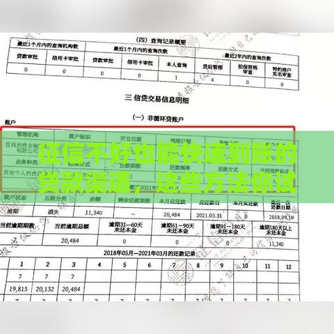 征信不好也能快速到账的贷款渠道，这些方法你试过吗？