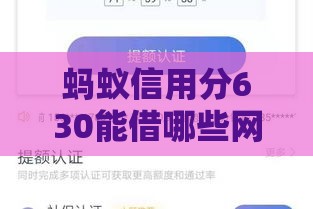 蚂蚁信用分630能借哪些网贷？实测5个平台下款快又稳