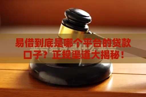 易借到底是哪个平台的贷款口子？正规渠道大揭秘！