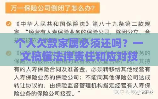 个人欠款家属必须还吗？一文搞懂法律责任和应对技巧
