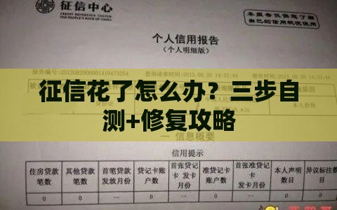 征信花了怎么办？三步自测+修复攻略