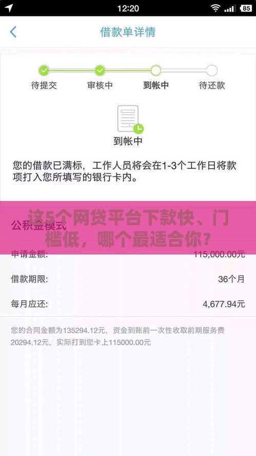 这5个网贷平台下款快、门槛低，哪个最适合你？